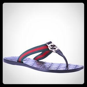 ⭐️EUC Gucci Web Double G Thong Sandals Sz 42⭐️